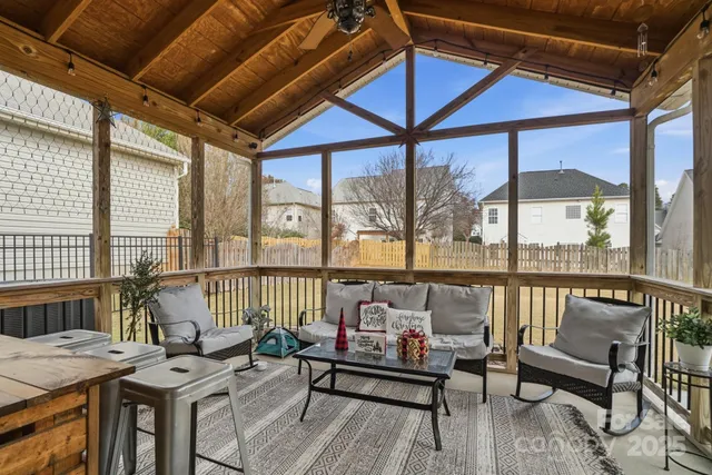a outdoor living space with furniture