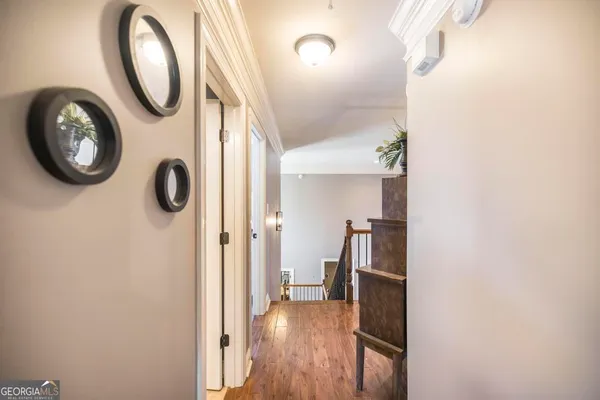 a view of a hallway with elevator
