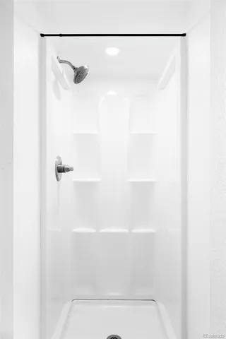 a close up of a shower