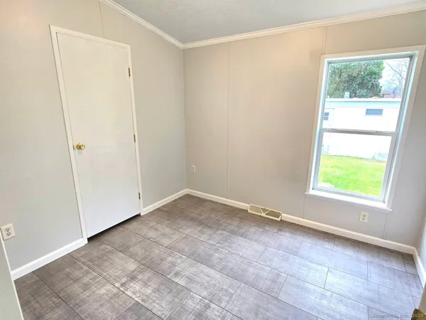 an empty room with a window