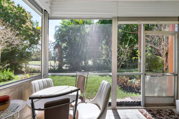 a view of a trees in a yard