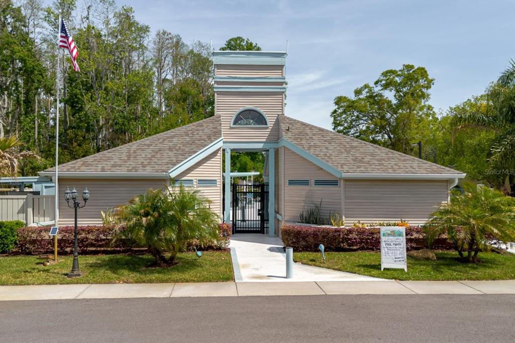 11521 Rose Tree Drive New Port Richey, FL 34654 - Photo 33 of 37 a front view of a house with a garden and plants