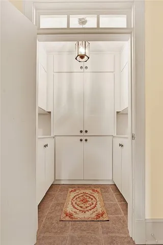 a view of a room with a rug