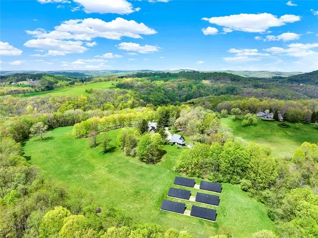 a backyard of a house with lots of green space