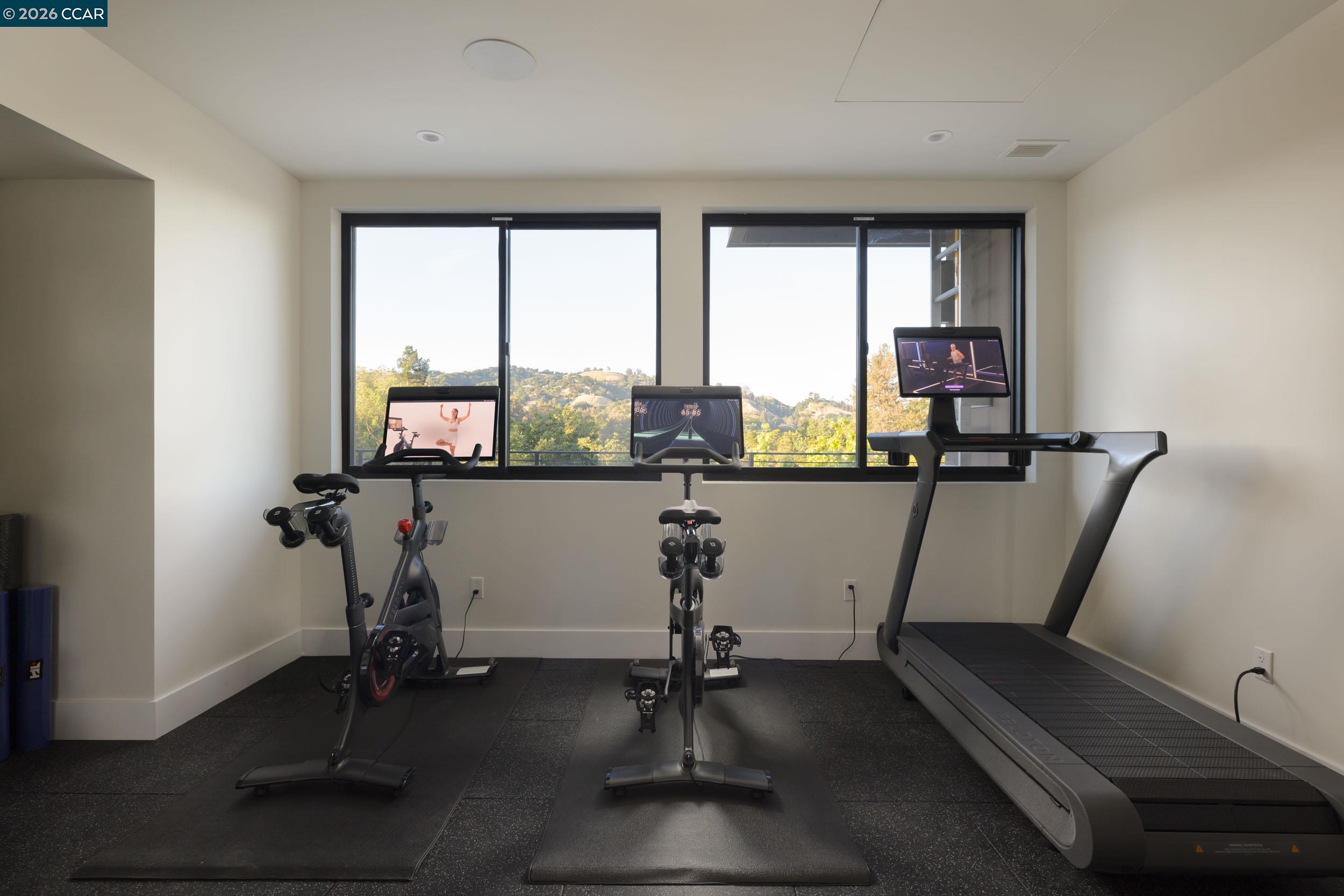 950 Hough Avenue, Unit 202 Lafayette, CA 94549 - Photo 28 of 38 a room with gym equipment and a large window
