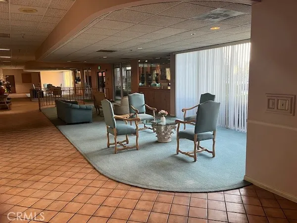 a living room with a couch and a table