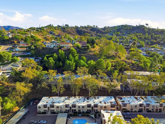an aerial view of multiple house