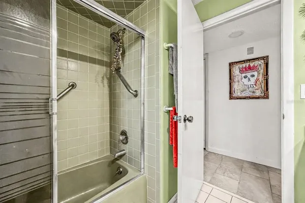 a bathroom with a shower