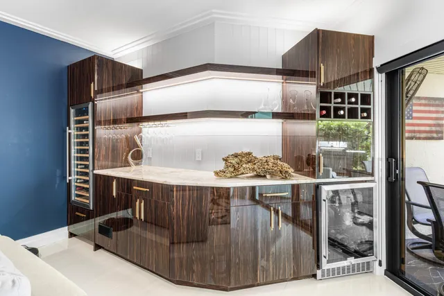 a view of a hallway with washer and dryer