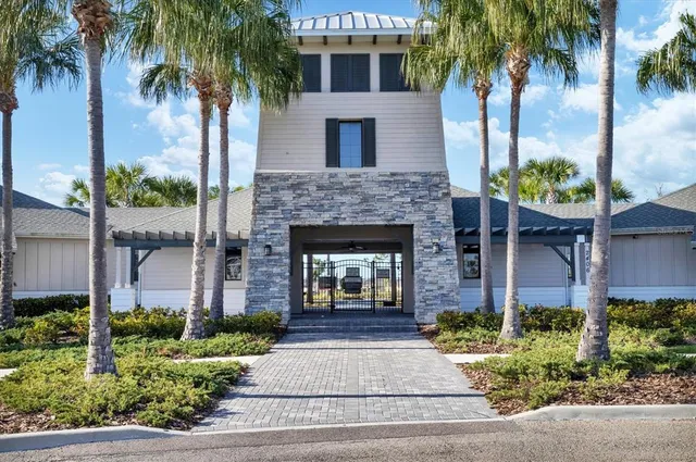 front view of a house with a garden