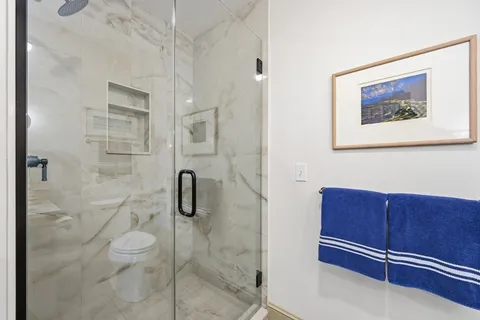 a bathroom with a shower