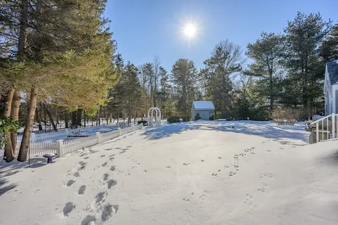 a street view covered with snow