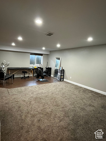 2548 South 700 West Perry, UT 84302 - Photo 9 of 18 Living area featuring recessed lighting, an office area, and is plumbed for a wet bar