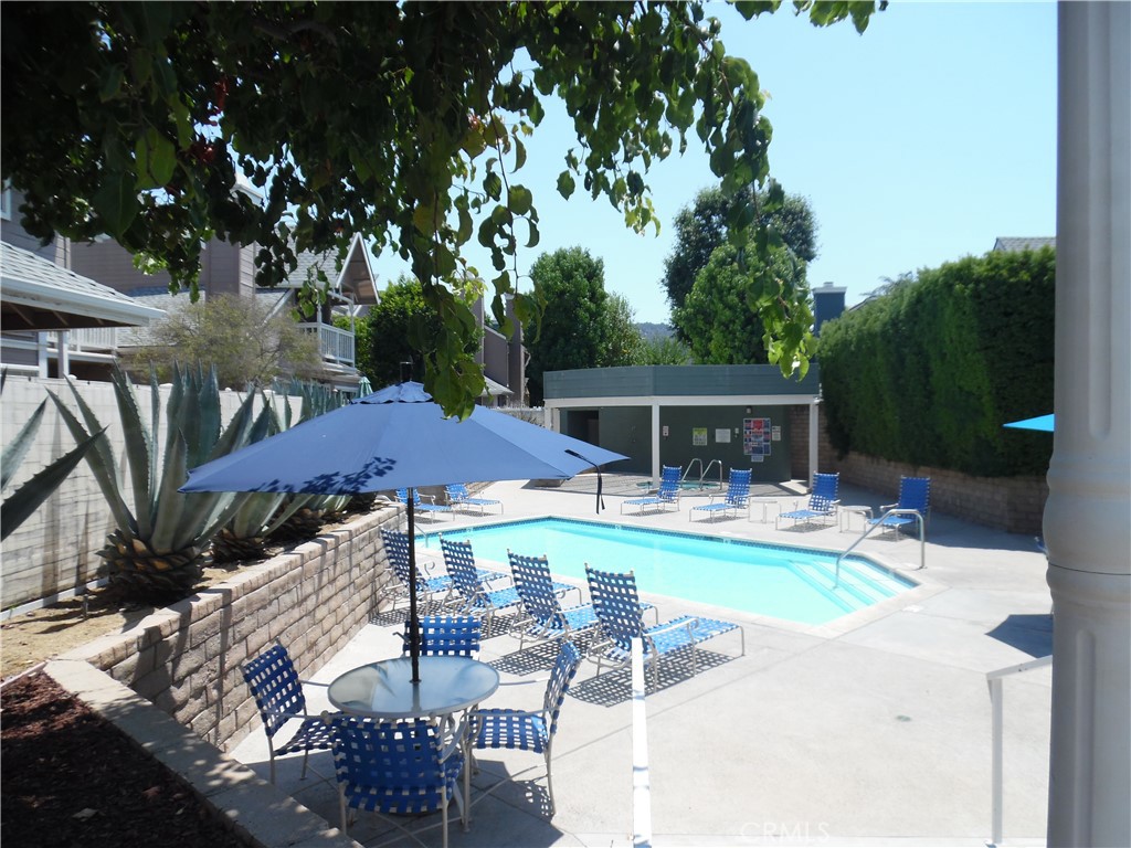 1806 Rory Lane, Unit 9 Simi Valley, CA 93063 - Photo 5 of 28 a view of pool with lawn chairs and a fire pit