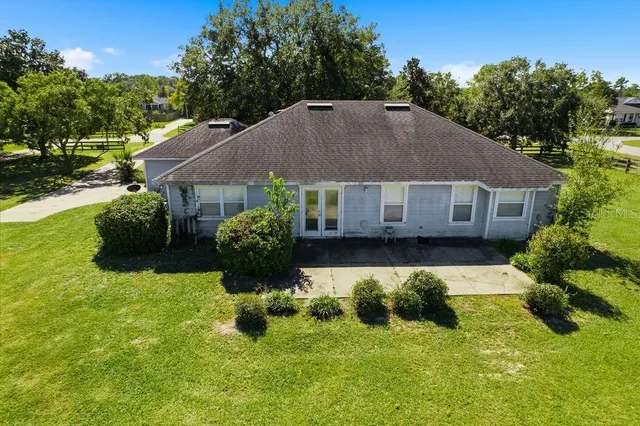 a house view with a garden space