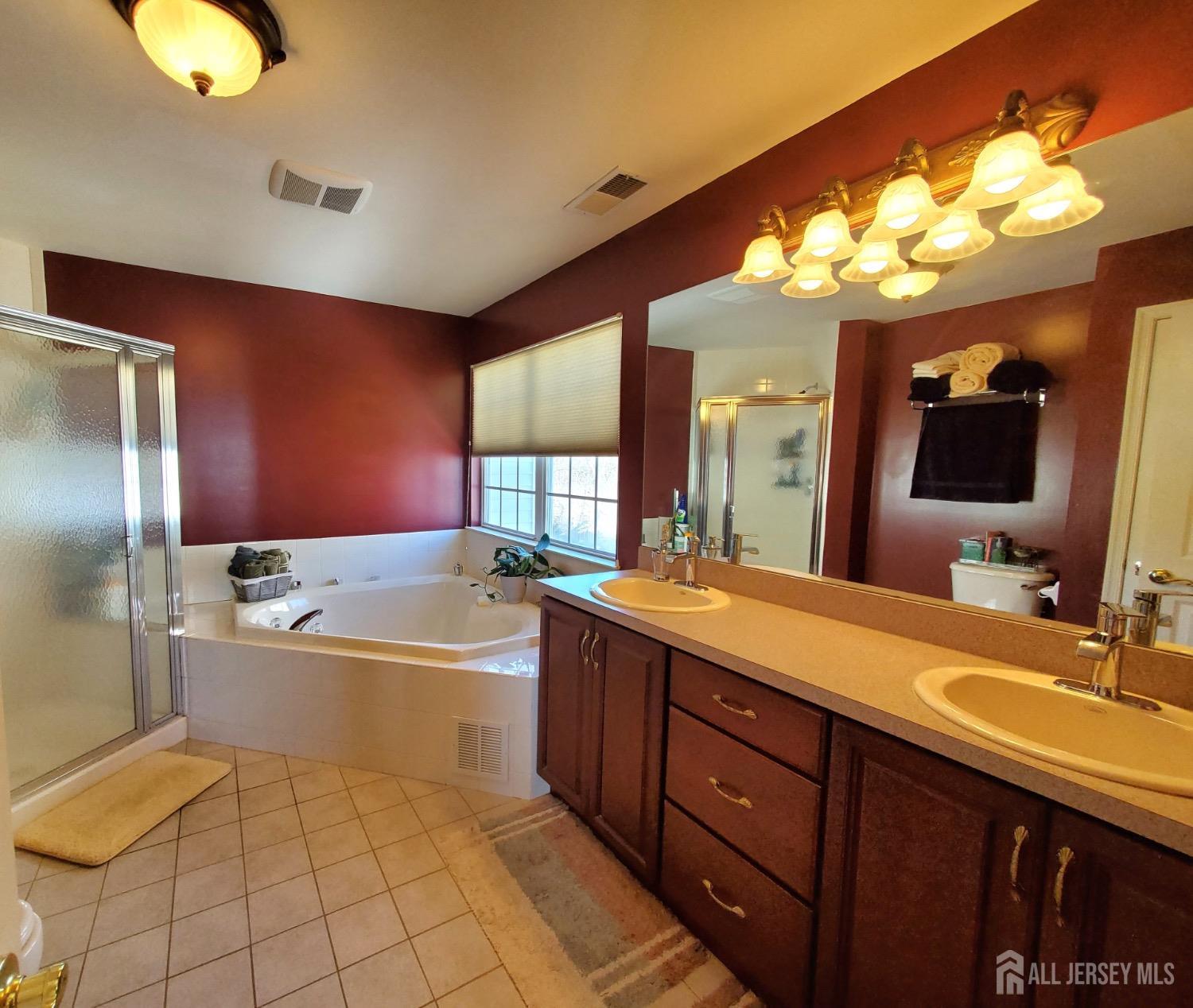 14 Young Way Bridgewater, NJ 08807 - Photo 27 of 38 a spacious bathroom with a tub sink and mirror