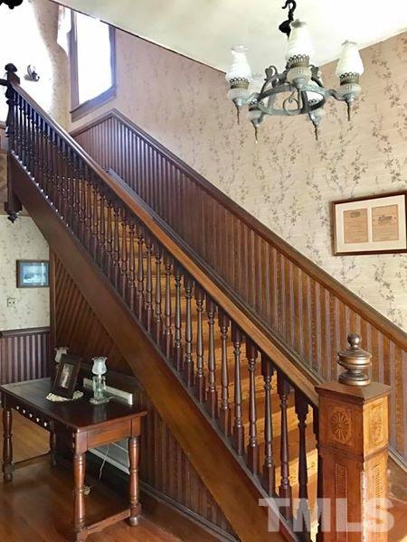 2685 Ridgeville Road Prospect Hill, NC 27314 - Photo 12 of 25 a view of balcony with wooden floor and stairs