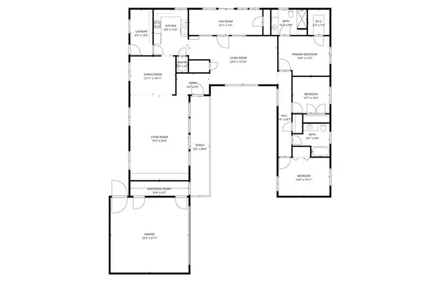 a view of a garden with trees