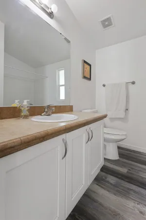 a bathroom with a sink a toilet and a bathtub