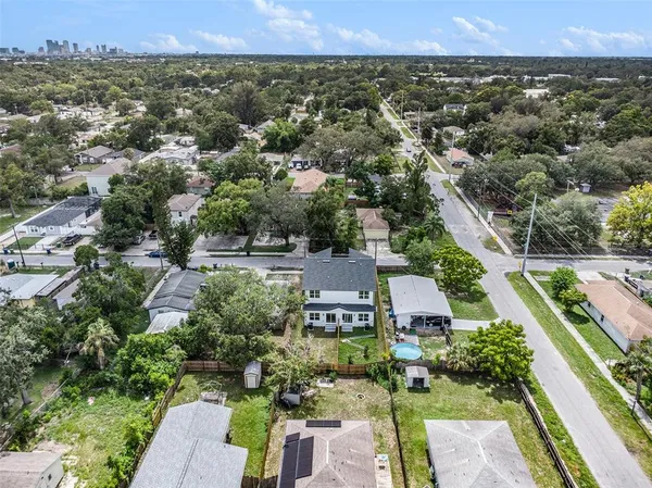 an aerial view of multiple house
