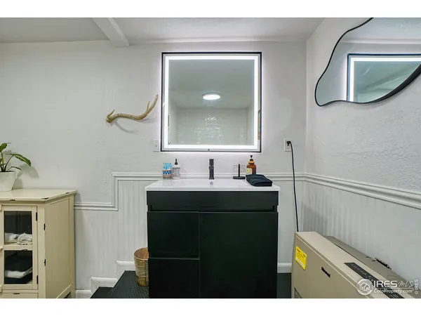 a bedroom with bunk bed