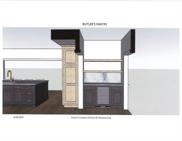 a kitchen with a refrigerator