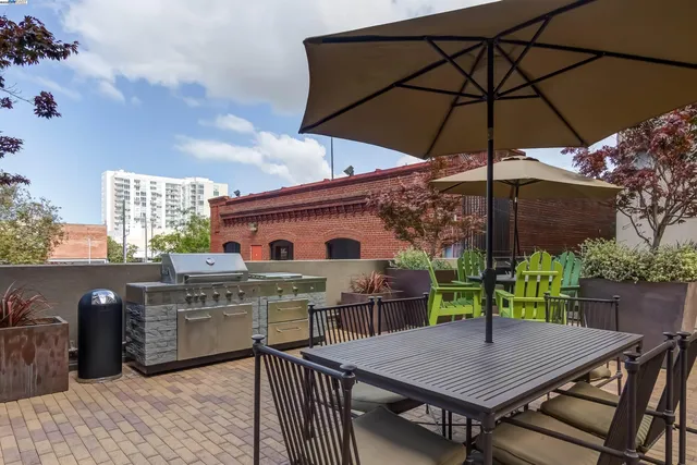 a table and chairs in the patio