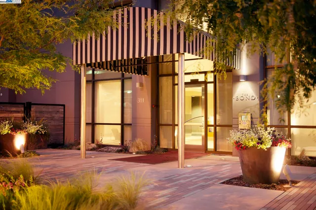 a view of building with seating space