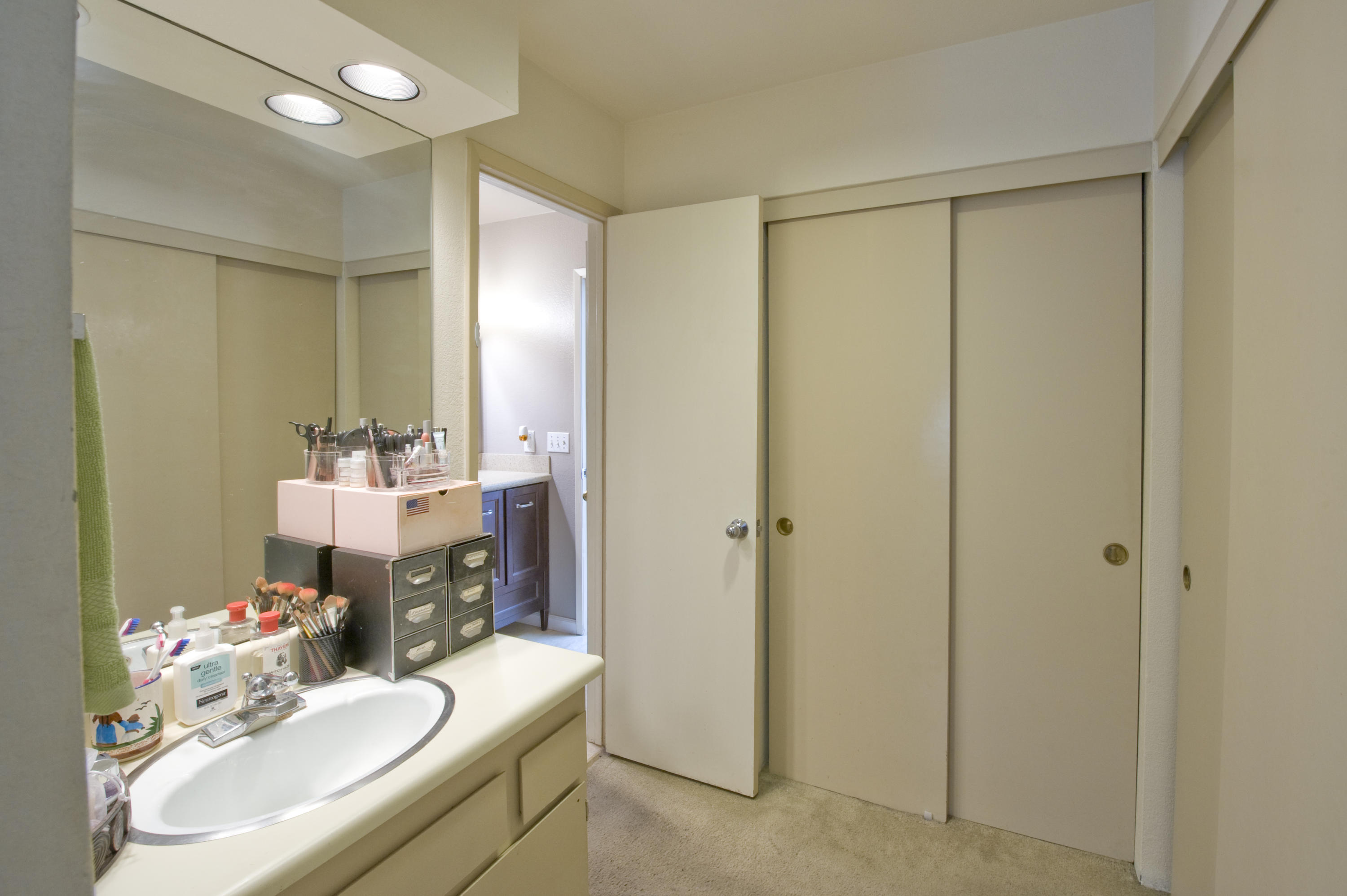 3558 Modoc Road, Unit 37 Santa Barbara, CA 93105 - Photo 7 of 12 a bathroom with a sink double vanity and a mirror
