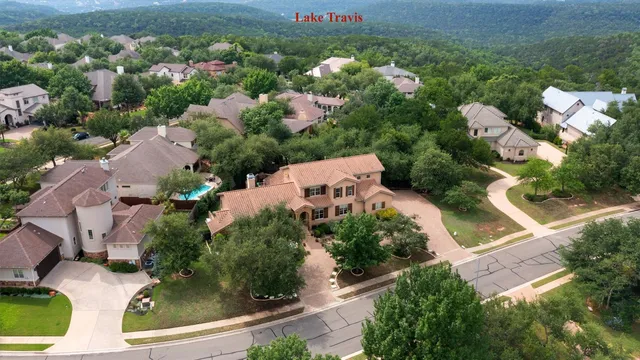an aerial view of multiple house