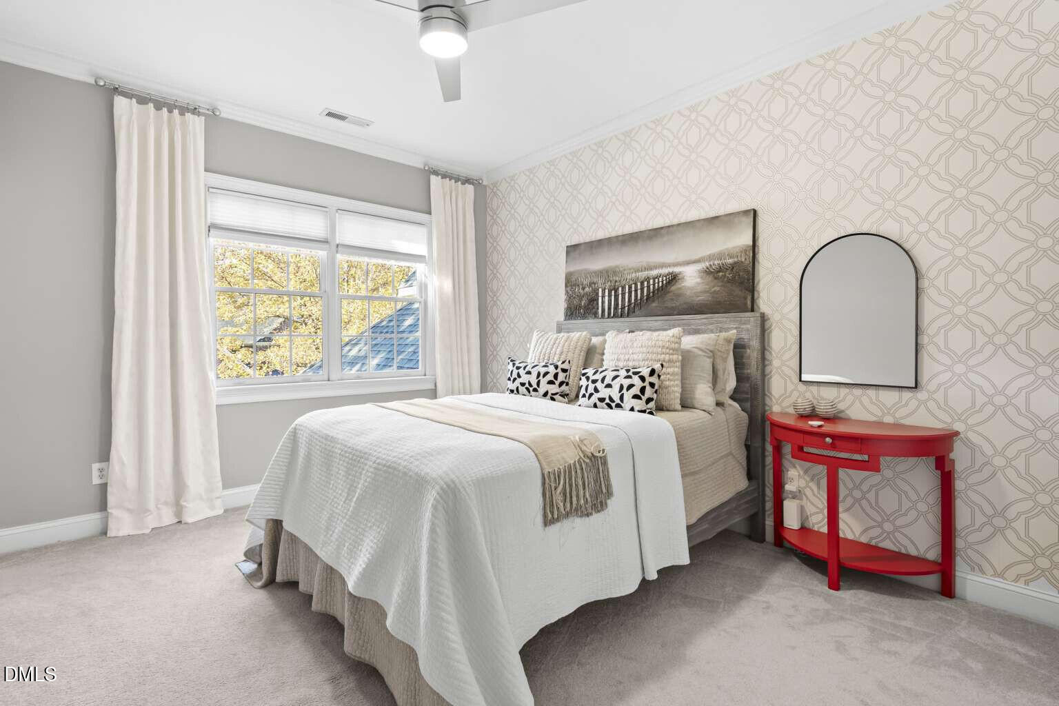 12452 Richmond Run Drive Raleigh, NC 27614 - Photo 43 of 73 a bedroom with a bed and a painting on the wall