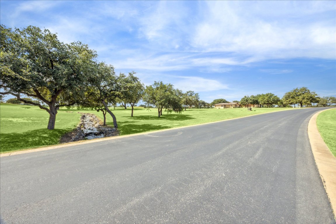 25409 Cliff Crossing Spicewood, TX 78669 - Photo 5 of 11 a view of a road with a yard and large trees