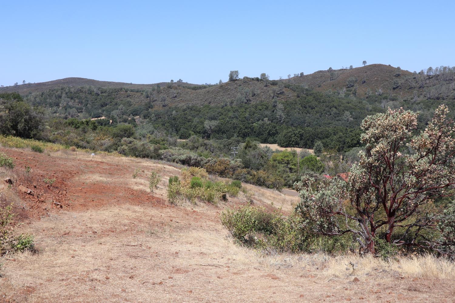 645 Kanaka Valley Road Rescue, CA 95672 - Photo 33 of 47 a view of a dry yard with mountains in the background