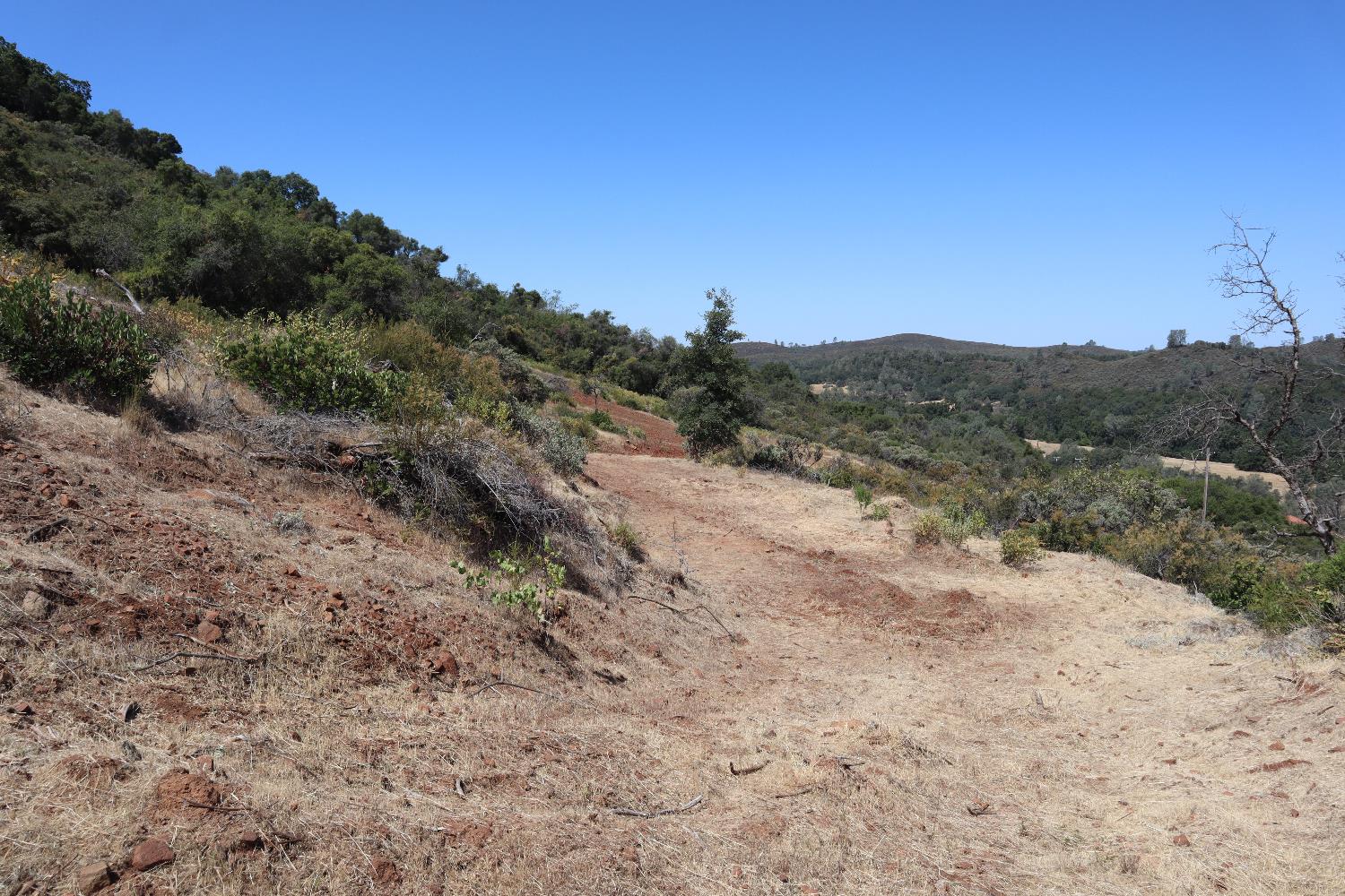 645 Kanaka Valley Road Rescue, CA 95672 - Photo 39 of 47 a view of a dry yard with mountains in the background