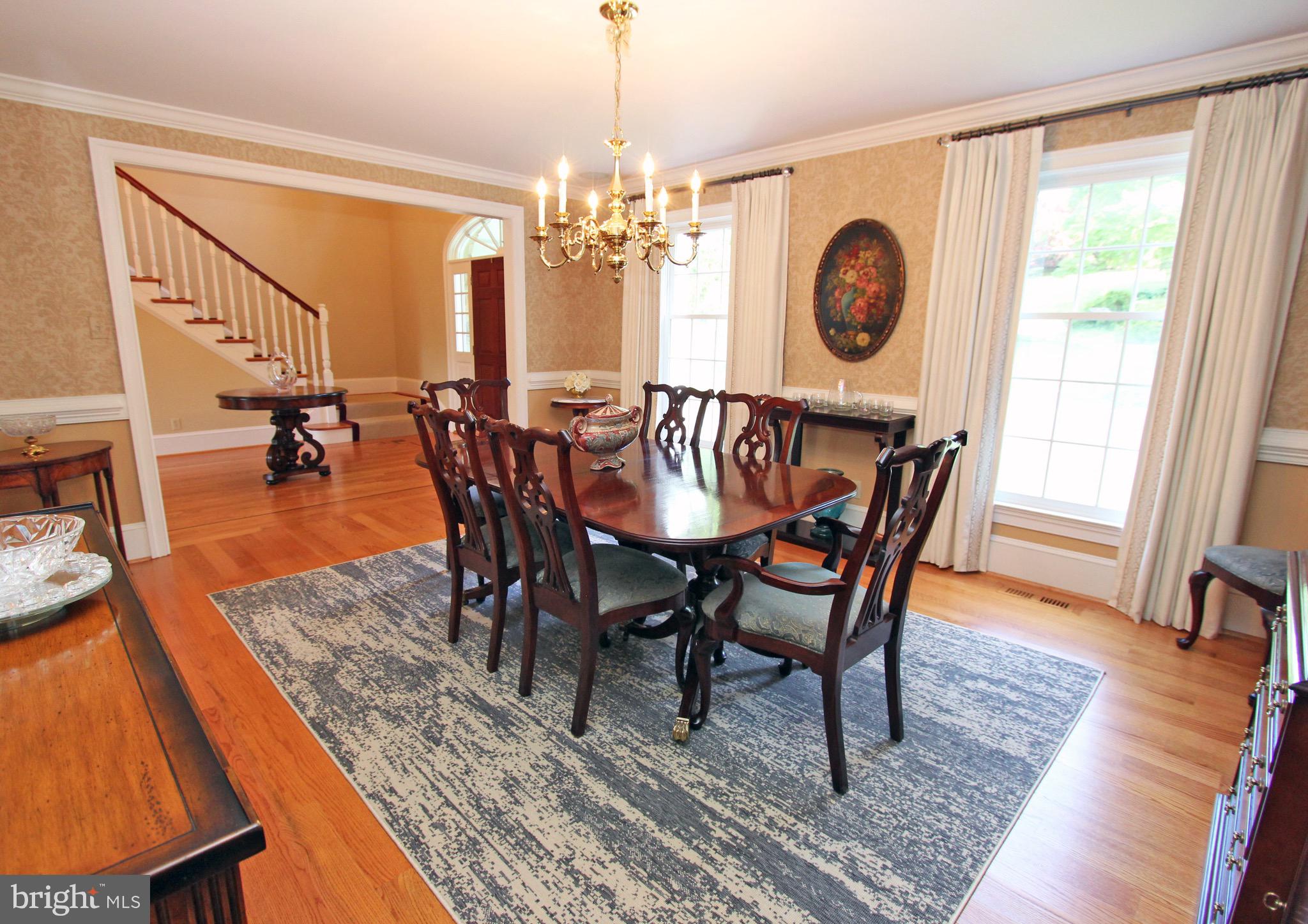 Gracious dining room with extra wide opening