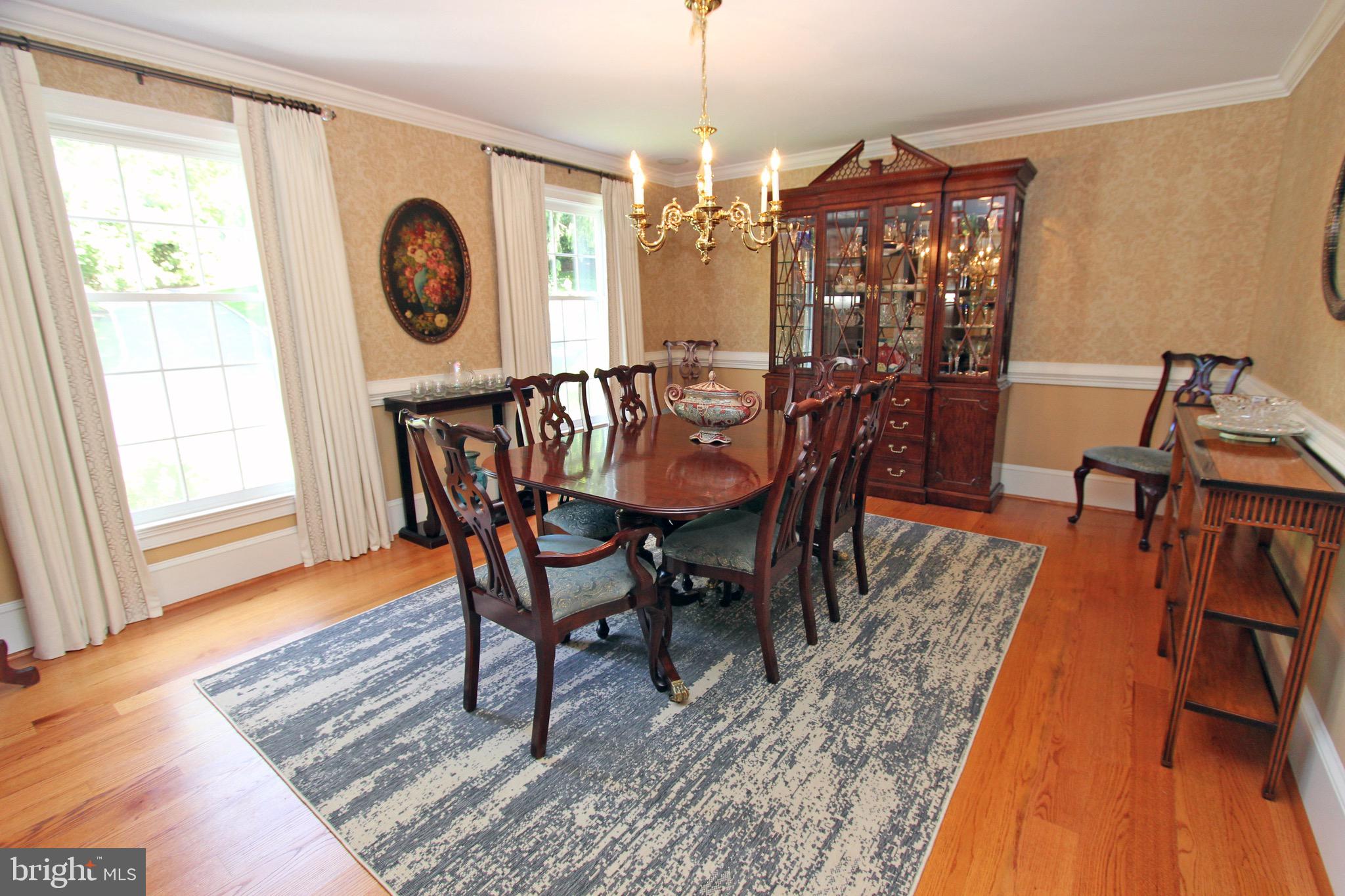 crown molding, chair rail - large deep windows