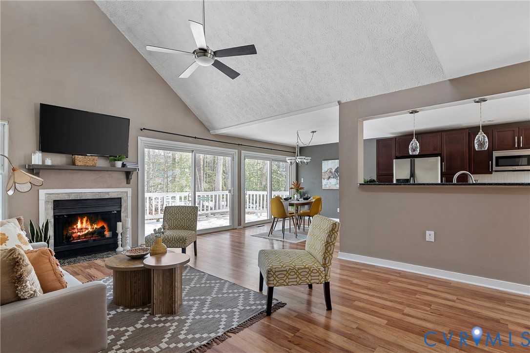 3025 3 Bridges Road Midlothian, VA 23112 - Photo 12 of 22 Living room with light wood-style floors, ceiling