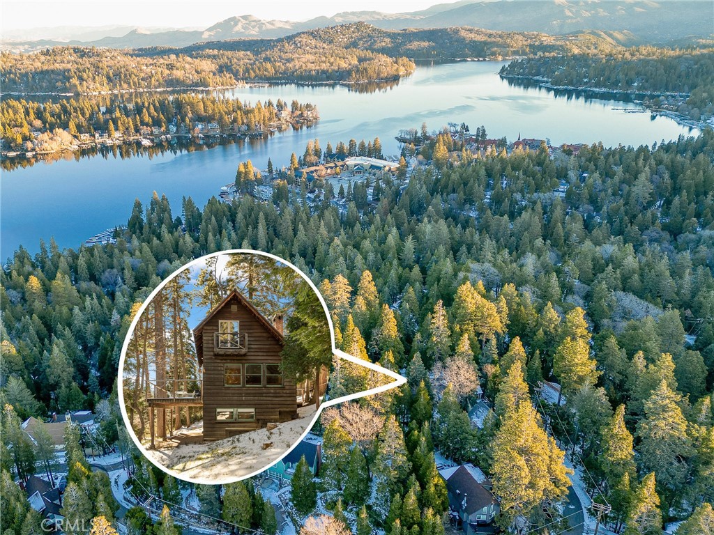 341 Summit Road Lake Arrowhead, CA 92352 - Photo 1 of 1 an aerial view of lake residential house with outdoor space and swimming pool