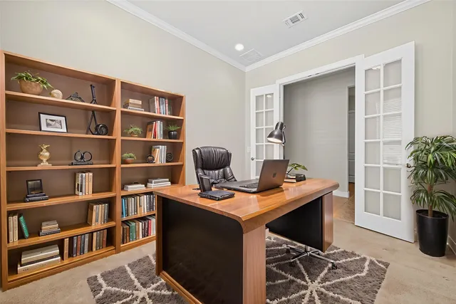 a view of a workspace with furniture