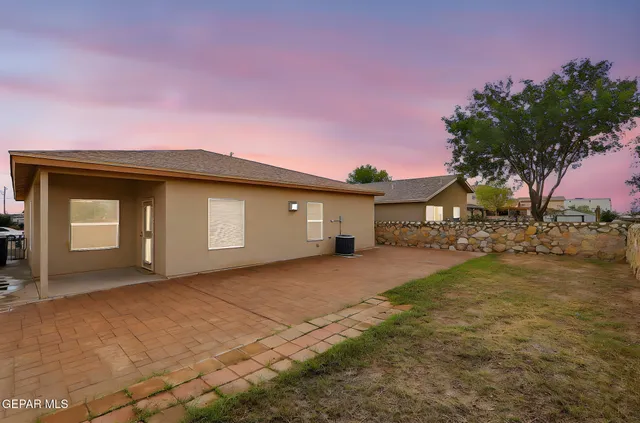 an aerial view of red parking