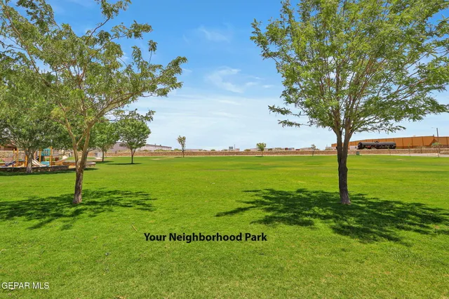 an aerial view of a red and white house