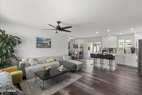 a living room with furniture