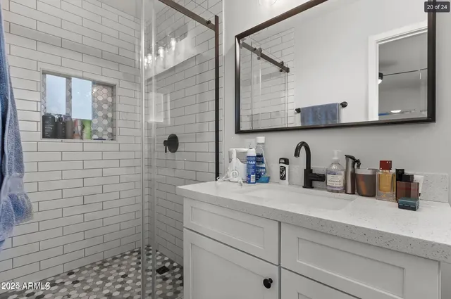 a bathroom with a shower