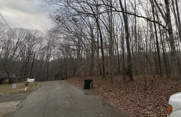 a view of a backyard of the house
