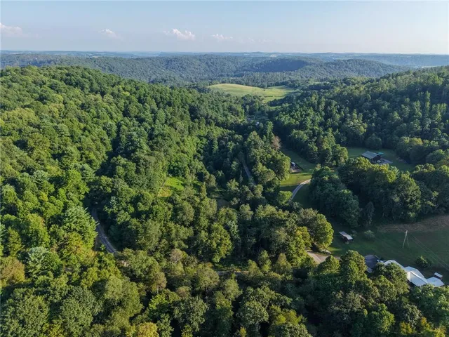 a view of a lake with a building