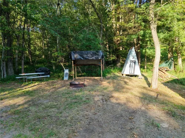 a view of a park with slide