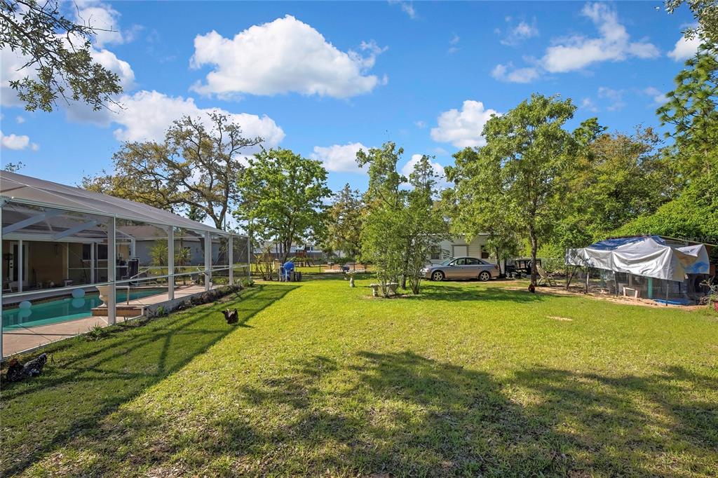 15157 Duck Hawk Road Weeki Wachee, FL 34614 - Photo 44 of 48 a view of a house with swimming pool and a yard