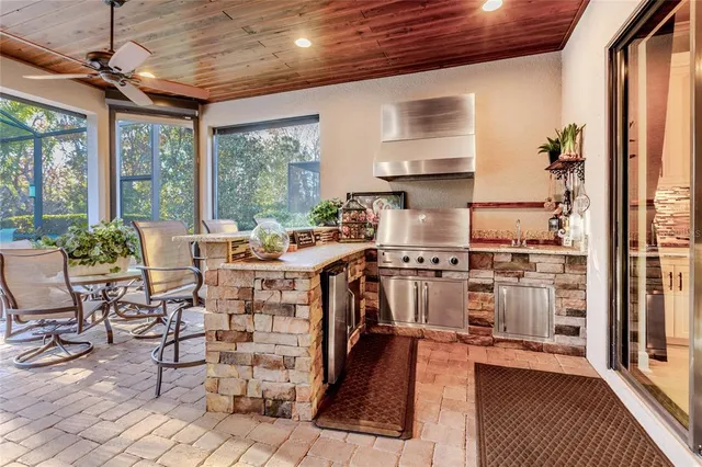 a front view of house with yard and swimming pool