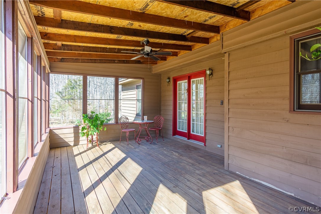 4956 Shannon Road Kents Store, VA 23084 - Photo 17 of 21 a view of porch with wooden floor and furniture