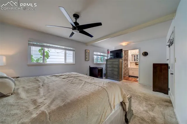 a bed room with a bed and a television